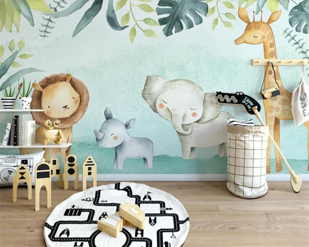 

Custom Wallpaper Cute animal elephant children room background wallpaper for bedroom walls Cartoon 3d wallpaper mural