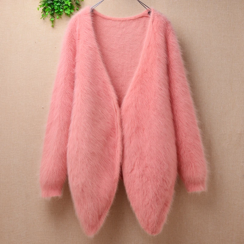 

Кардиганы женские из меха ангорки, с длинным рукавом