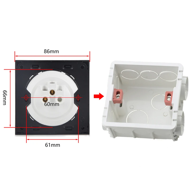 Atlectric 20A 45A High Power Appliance Water Heater Induction Cooker Lamp Air Control Switch With Neon Double Pole DP Glass