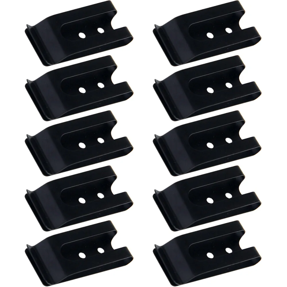 

10PCS/LOT Black Metal Mini Holster Belt Clip Flat Base Manganese Steel Buckle for Knife Sheaths Wallets Pouches DIY Spare Parts