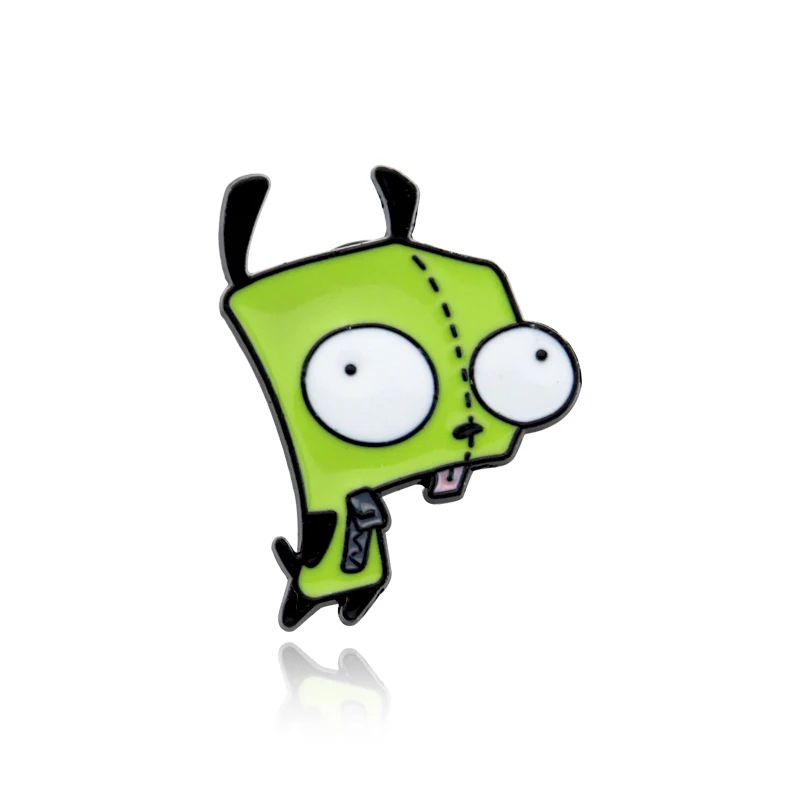 Invader Zim Brooch Funny Alien Brooches Pin Art Epoxy Brooch Bag Clothing Accessories Children Toy Jewelry Collection Gift