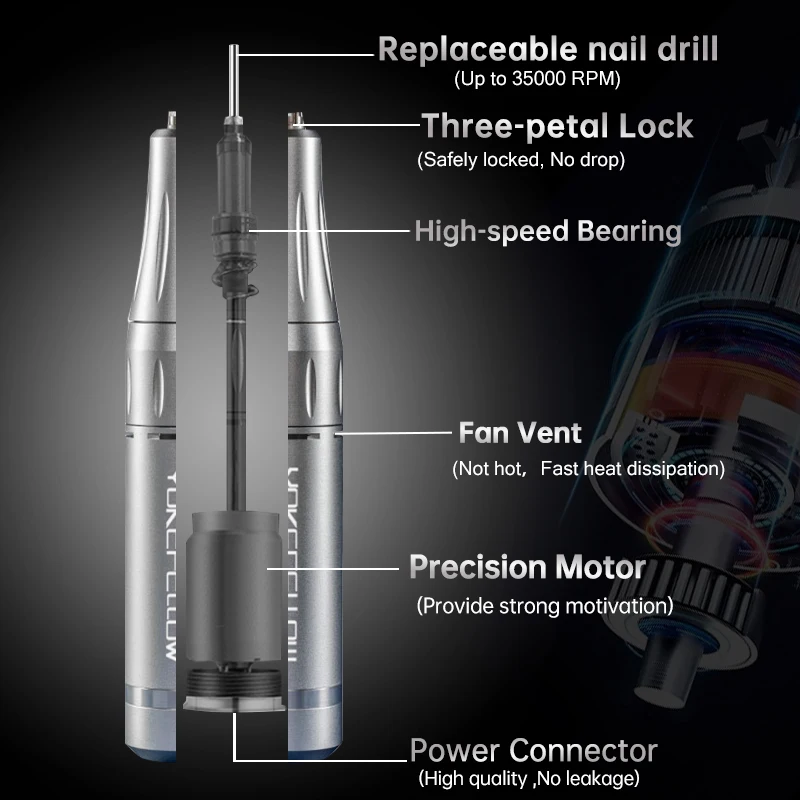 35000RPM Nagel Bohrer Für Acryl Nagel Professionelle Herrliche USB Elektrische Maniküre Maschine Elektrische Nagel Datei E-Datei für Nagel Salon