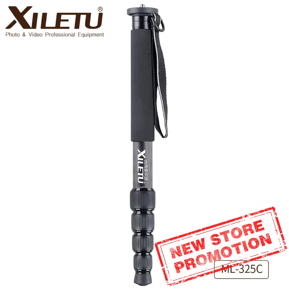 Xiletu ML-325C Carbon Fiber Tripod Monopod Stable Pole For Canon Nikon Digital Camera With Stainless Steel Spike