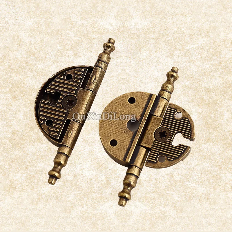 8PCS European 3inch Retro Vintage Furniture Hinges Antique Door Hinges Cupboard Cabinet Bronze Crown Hinges Hardware K490