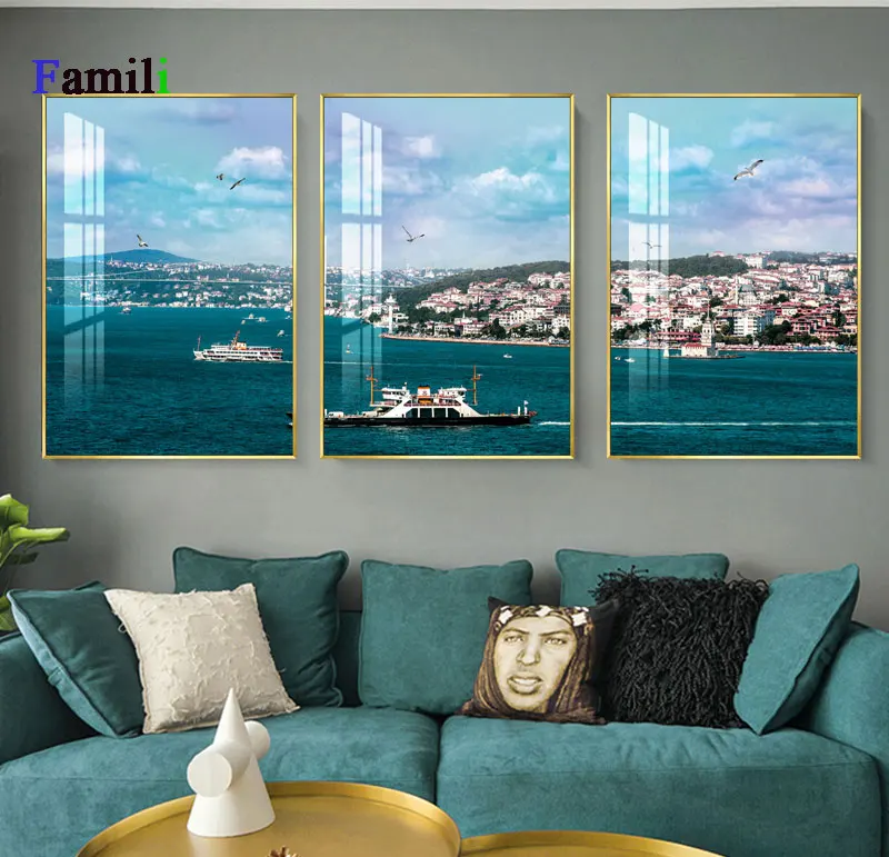 

Canvas Painting Blue Sea And Sky Wall Art Nordic Posters And Prints Seascape Home Decoration Pictures For Living Room/Art Print