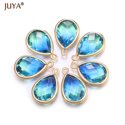 Juya Jewelry diy Accessories Zircon Crystal Charms Pendants for Earrings Necklace Making Supplies Women Jewelry Materials