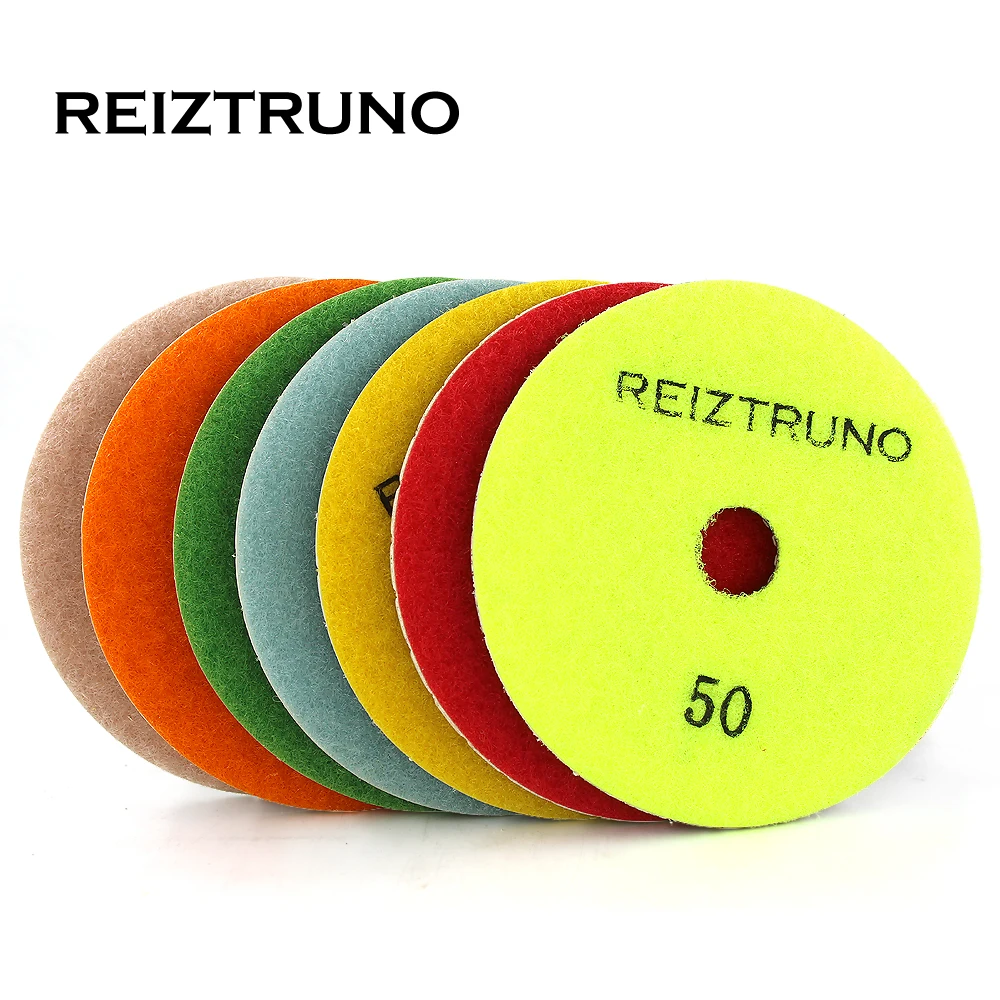 3Pcs REIZTRUNO 4นิ้ว100มม.แผ่นขัดเปียกสำหรับขัดหินอ่อนหินแกรนิต,ควอตซ์,หินธรรมชาติเครื่องมือขัด,ใช้เปียก