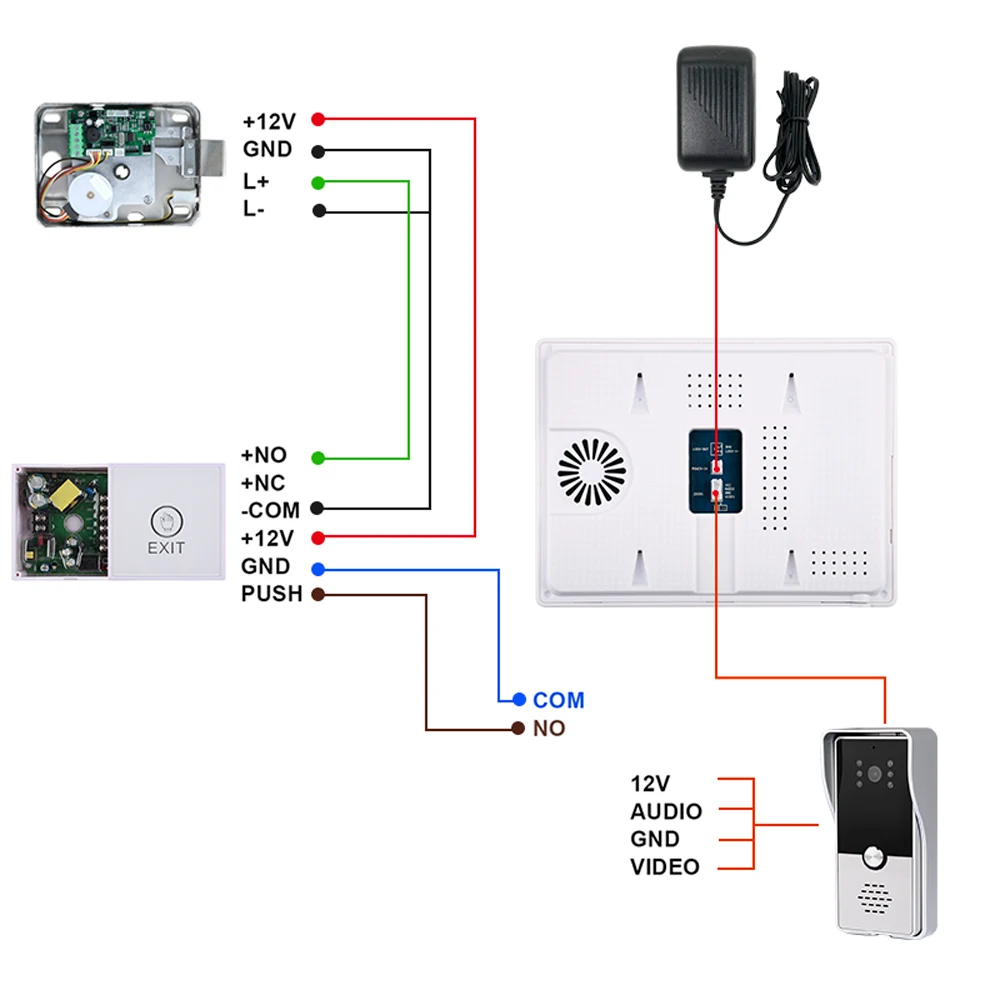 Avata 7 Inch Wired Video Doorphone Intercom 1000TVL Video Doorbell Camera Waterproof Intercom With Electronic Lock For Home
