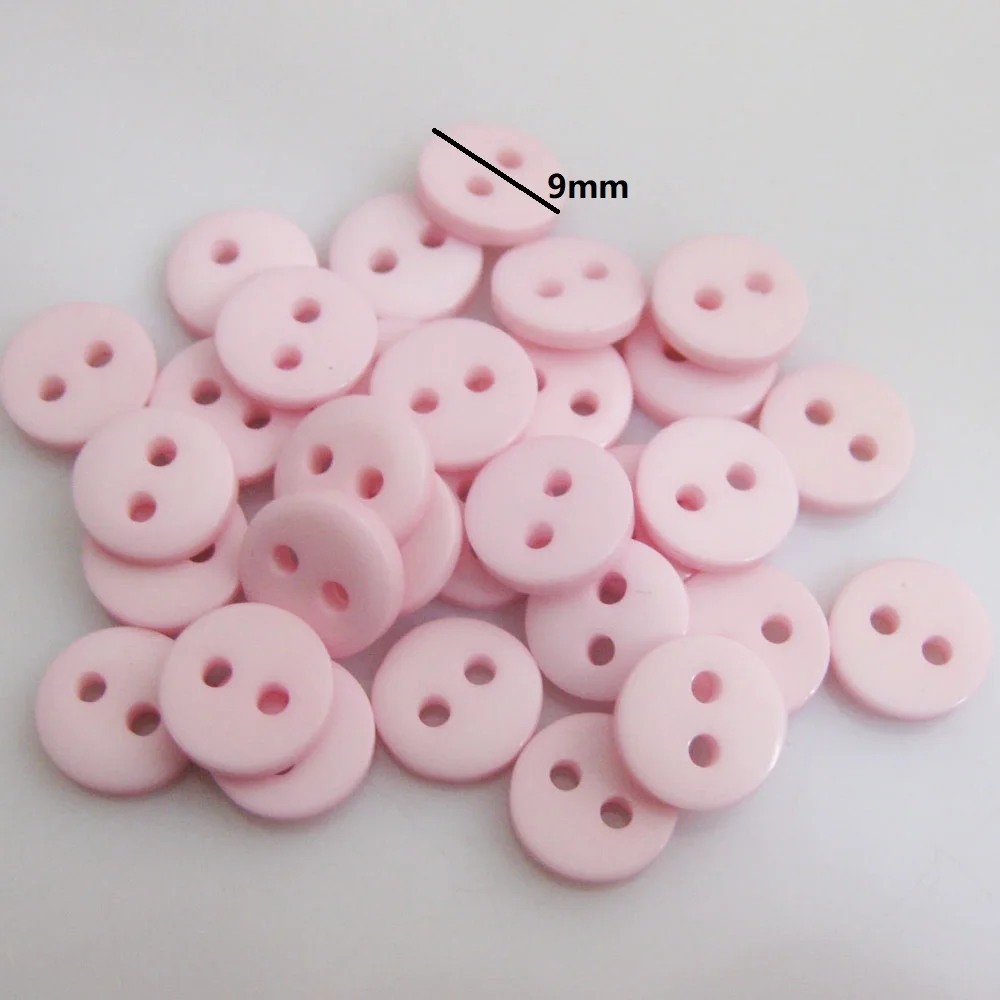 NBNOEN 100Pcs Light Pink Colors Shirt Buttons 9mm 12.5mm 15mm Children Clothes Accessories