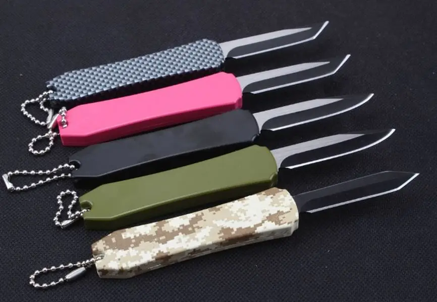 Mini Keychain Buckle Knife Side Dual Action 440 Blade Tactical Pocket Folding Hunting Camping Fishing EDC Survival Tool Knives