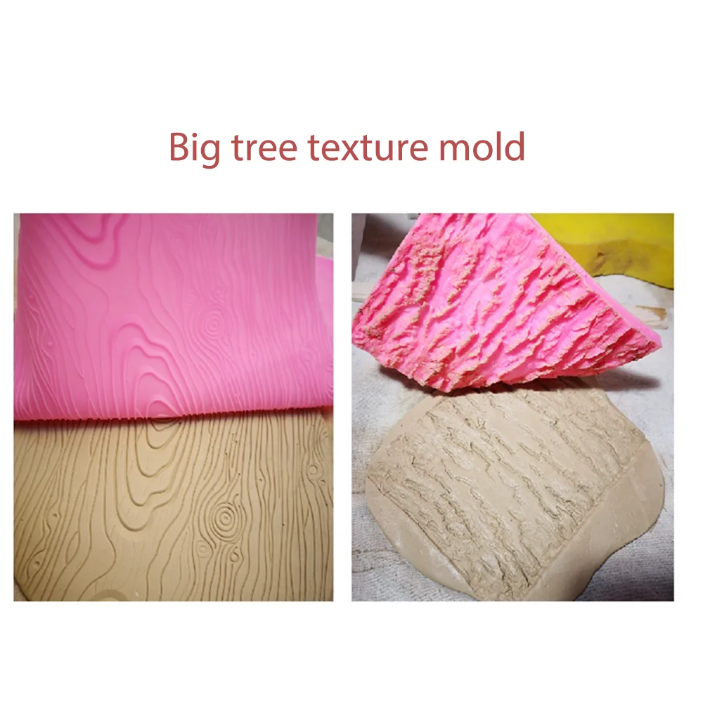 Silicone molds for Ceramic art Pottery mold pattern texture embossing rubber clay mold Embossing old bark texture wood texture