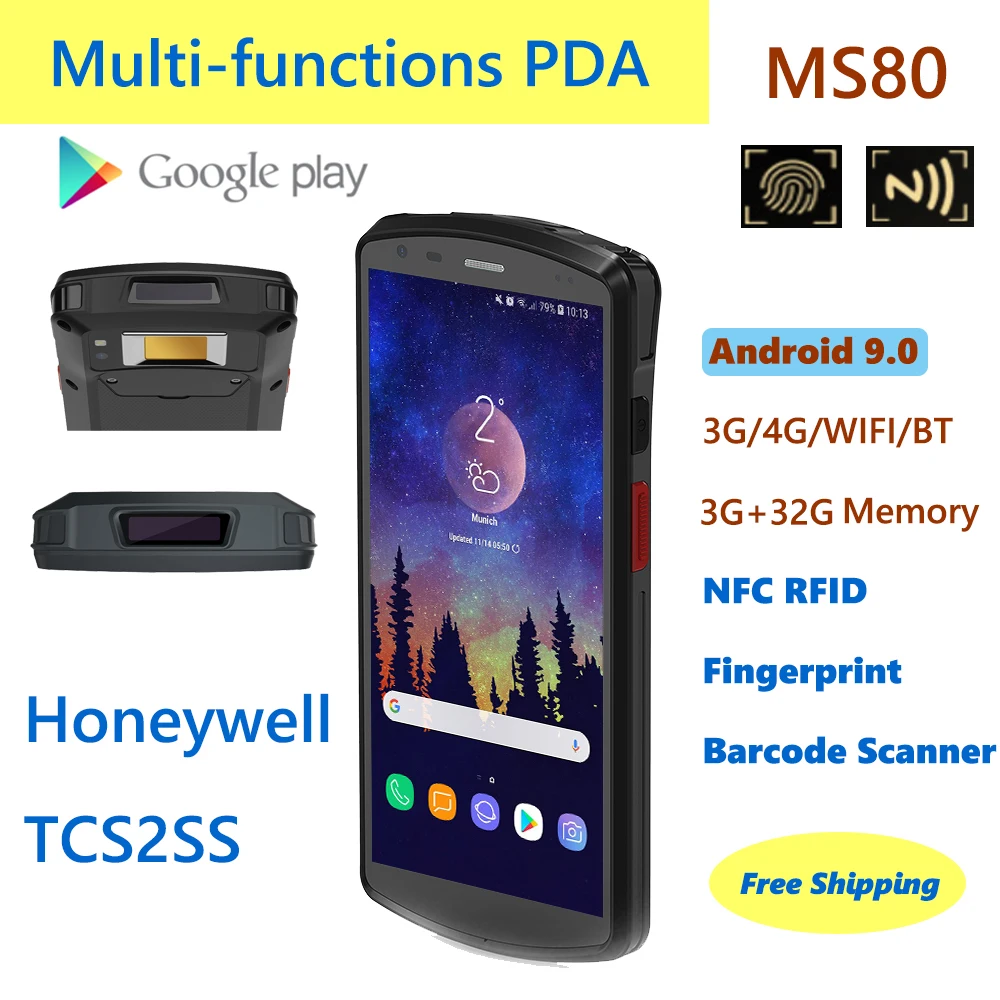 Industrial Terminal Handheld Scanner Device Android Data Collector PDA For Supermarket/ Courier/ Inventory/ Police/ Logistics