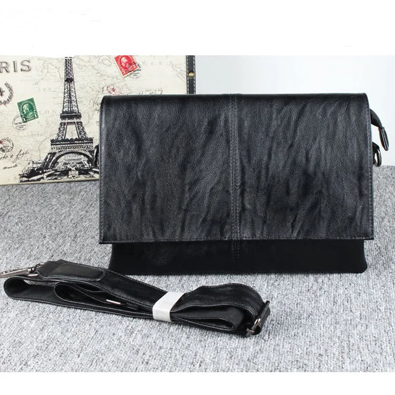 Black Soft Leather Crossbody Bag for Men Bags Casual Man Messenger Bag Designer Fashion Male Bag Business Shoulder Bag