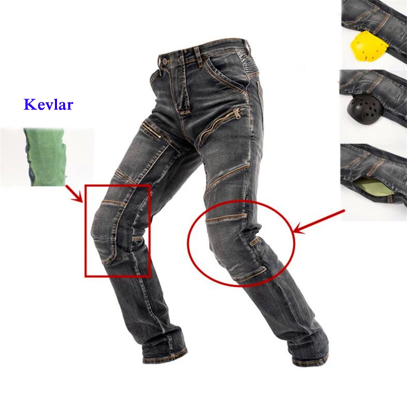 MOTO pants motorcycle riding cotton jeans four seasons Cavaliers Aramid pants anti-fall high elastic pants