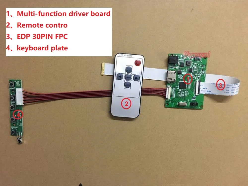 

Yqwsyxl 30-pin EDP LCD Controller Driver Board 1HDMI Work For Screen Resolution 1920*1200 1920*1080 1600*900 1366*768 1280*800