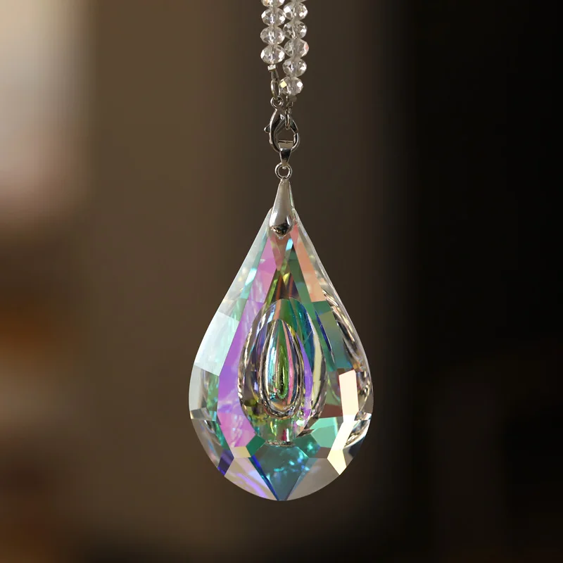 Crystal Pendant Wedding Party Decoration Hanging Multi-faceted Water Drop AB Colorful Home Decor Glass Crystal Accessories