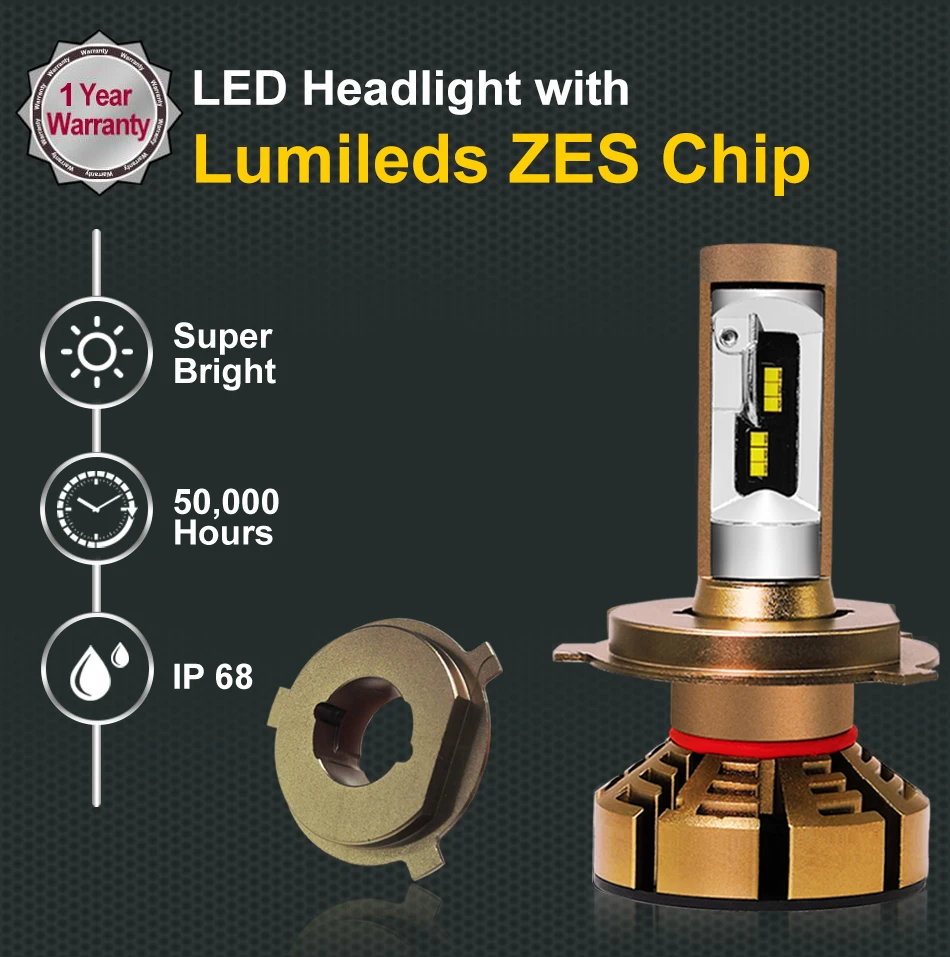 roadsun H7 H4 Led Car Headlight Bulbs With ZES Chips H1 LED H11 H8 H9 HB3 9005 HB4 9006 12V 6000K 12000LM Lamp Auto Bulb Lights