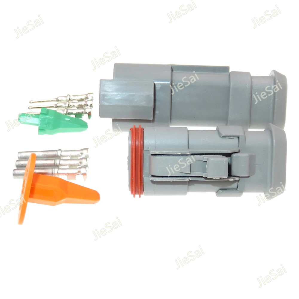 3 Pin 1.6 Series DT04-3S-E008 Auto Pump Truck Nozzle Sealed Socket Car Female Male Wiring Connector DT04-3P-E008