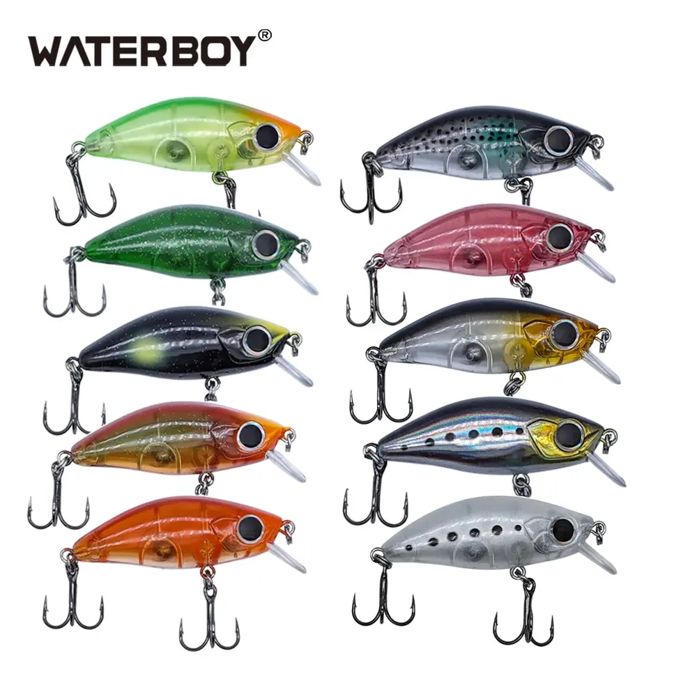 WATERBOY Mini Minnow Lure 3.5cm 2.2g Slow Sinking 4.3cm 4.2g Fat Beagle Shad Crank Peche Small Size New Hard Fishing Bait