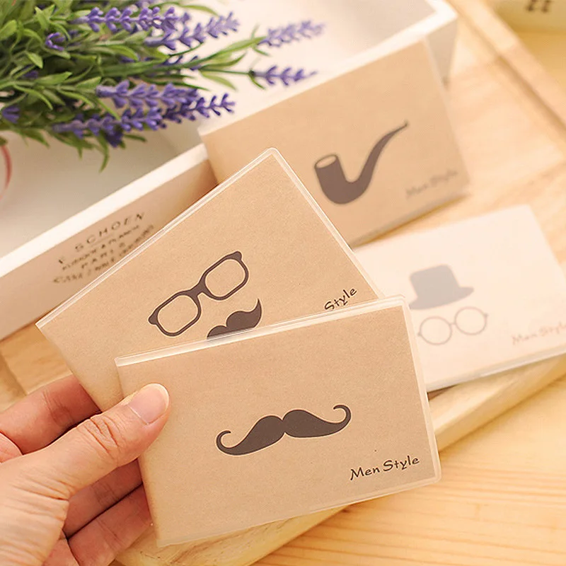 New Fashion Men Style Mini Notebook Korea Stationery Mustache Series Rubber Set Basis Pocket Notepad