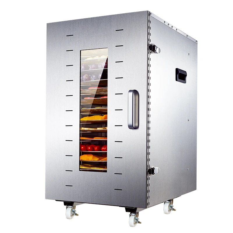 16 صواني الغذاء ديهيدراتور ماكينة تجفيف الفاكهة التلقائي دوران اللحوم وجبات خفيفة الفواكه المجففة آلة الخضروات التجارية للمنزل