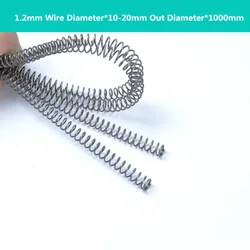 2PCS,Custom Long Coil Extension Spring High Quality Compression Spring,1.2mm Wire Diameter*(10-20)mm Out Diameter*1000mm Length