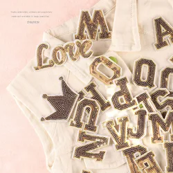 26 Letters Patches on Clothes Golden Sequins Alphabet Iron on Patches for Clothing Appliques Child Women Diy Badges Emboridered
