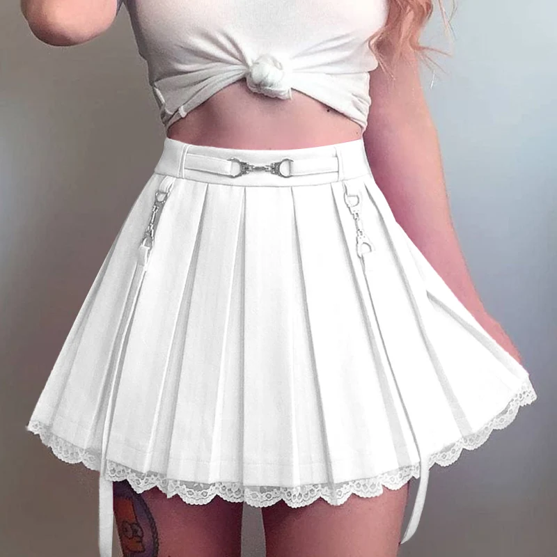 S-XL Plaid Summer Women Skirt 2021 New High Waist Stitching Student Pleated Skirts Women Cute Sweet Girls Dance Mini Skirt