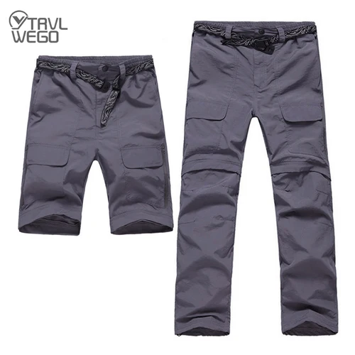 Imagen 1 del producto TRVLWEGO, pantalones militares de verano para hombre, pantalones para senderismo, pesca, Camping, secado rápido, tela fina a prueba de rayos ultravioleta, pierna desmontable