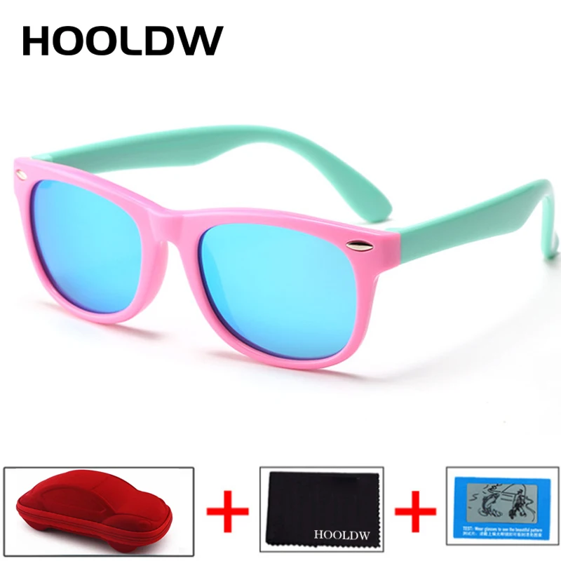 

HOOLDW Colorful Lens Kids Sunglasses TR90 Children Polarized Sun Glasses Boys Girls Silicone Flexible Safety Baby UV400 Eyewear