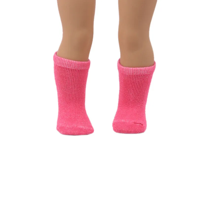 13-Farben-Socken für 18-Zoll-amerikanische Puppen, Mädchenspielzeug und 43-cm-Baby-Kleidungsartikel, Zubehör, Nenuco und unsere Generation, Geschenk