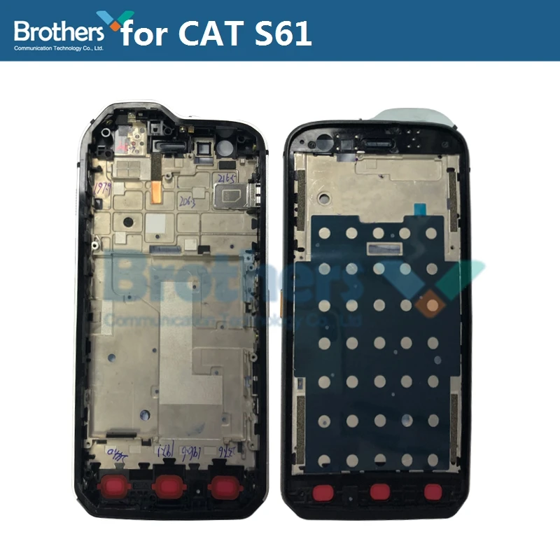 Middle Frame for CAT S61 Middle Bezel with Volume Power Buttons Front Frame for CATS61 Middle Housing Phone Replacement Parts