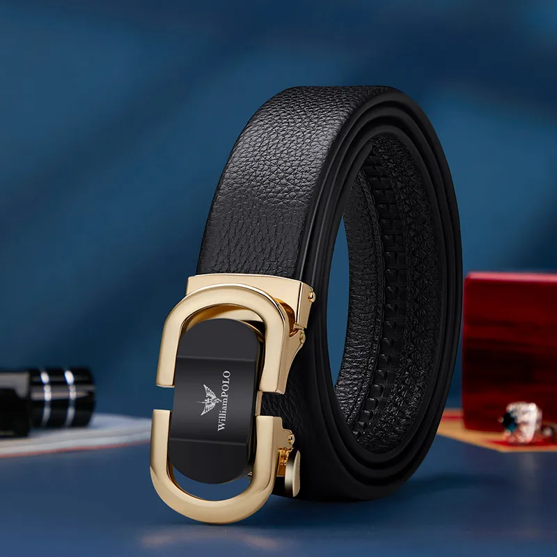 

Belts for Men Strap Male Metal Automatic Buckle Famous Brand Belt Men Top Quality Genuine Luxury Leather Male Fashion Gold Belt