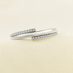 ZHOUYANG Ring For Women Simple Double Row AAA+ Cubic Zirconia White Gold Color Daily Finger Ring  Gift Fashion Jewelry DZR019