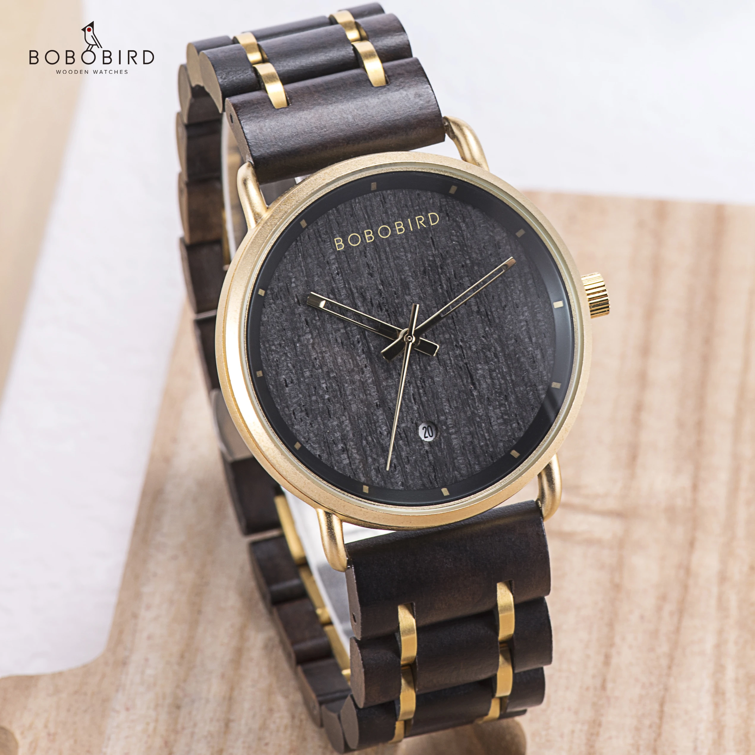 

reloj hombre BOBO BIRD Date Display Watch for Men Top Brand Luxury Wrist Watches Wooden Custom Gift Clock Fashion Dropshipping