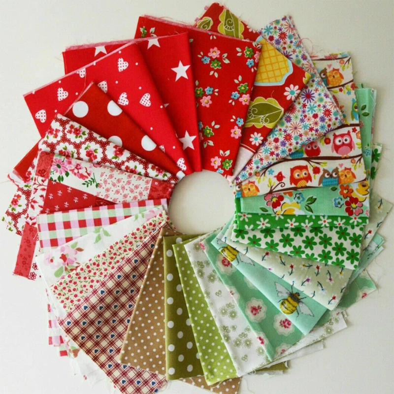 10 pz/set Tessuto Patchwork di Cotone di Alta Qualità Forniture Per Cucire FAI DA TE Stile Misto Tessuto Stampato Floreale Materiale di Stoffa 25*25