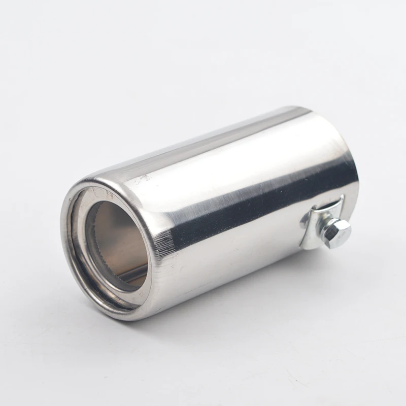 50mm Universal Car Exhaust Tailpipe Nozzle for Muffler Tube Stainless Steel Slip On Chrome Silver Style