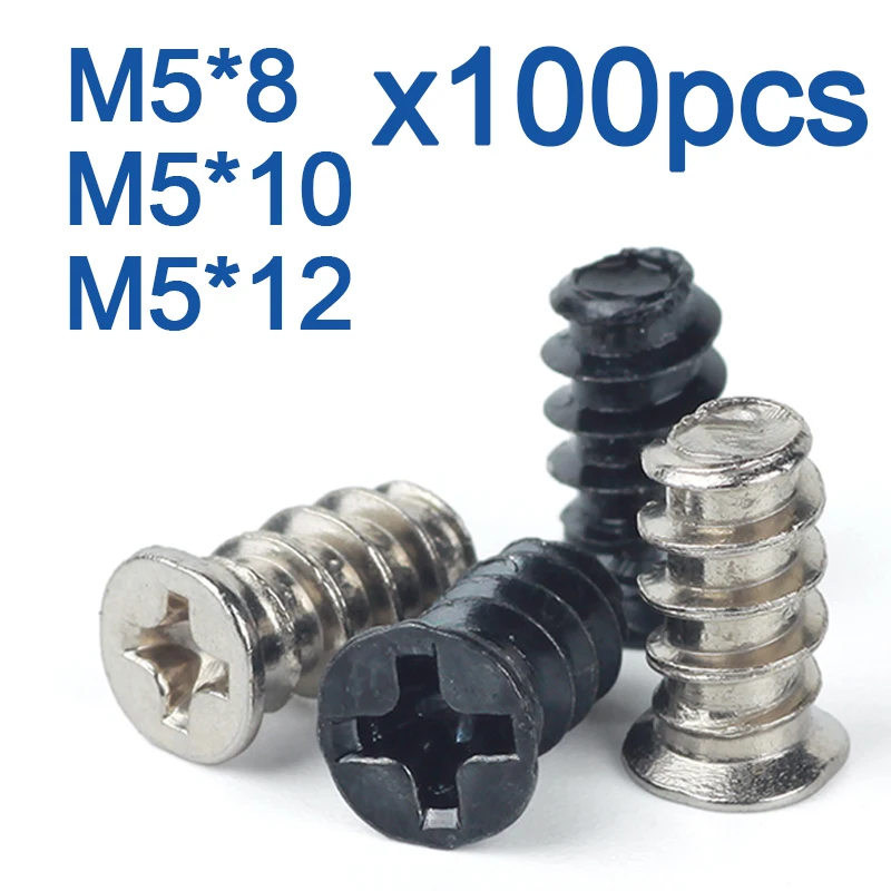 100pcs/lot KB Computer PC Case Cooling Fan Mount Screw Heat Dissipation Screws Fixer M5*8mm M5*10mm M5*12mm