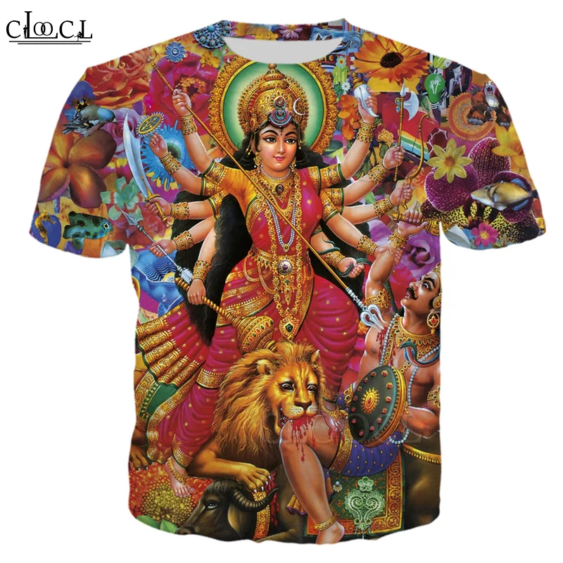 CLOOCL Indian Goddess 3D Print Mens Women T Shirt Harajuku Fashion Short Sleeve Shirt Summer Hot Selling Unisex All-match Tops