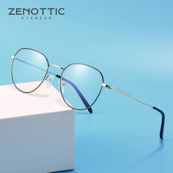ZENOTTIC Fashion Anti Blue Light Blocking Computer Glasses for Metal Round Anti-Blue Ray Goggles Women Men Eyeglasses Frame