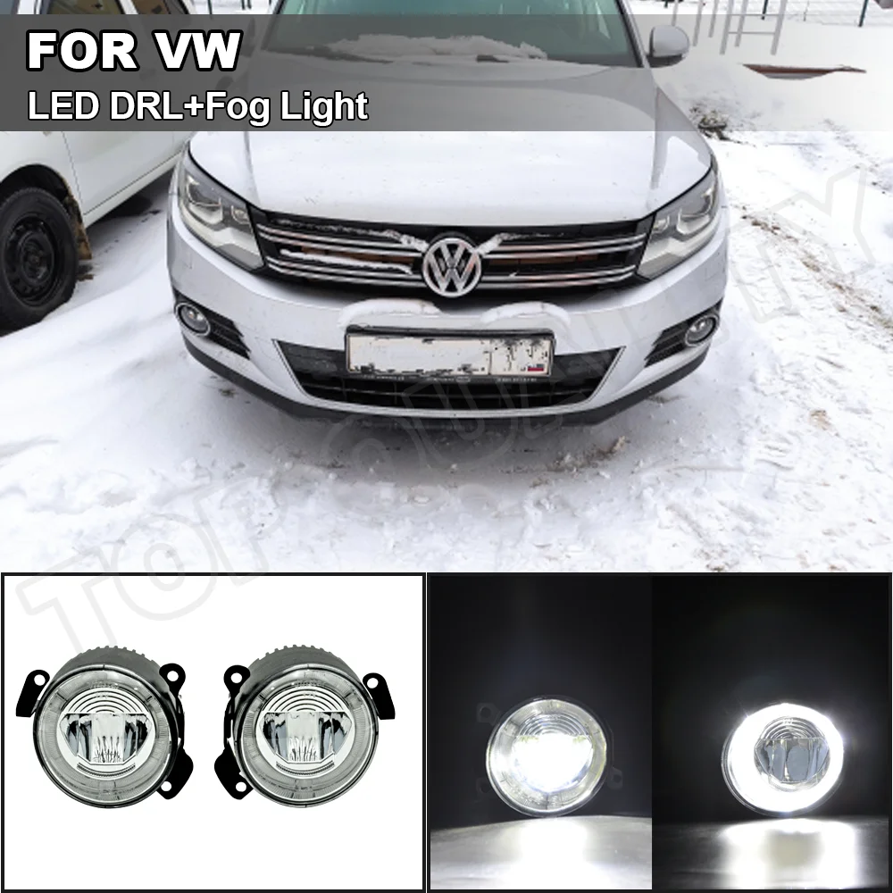 

2x LED Daytime Running DRL Light Fog Lamp For VW Crafter Golf Polo Touareg Transporter For Skoda Fabia Roomster