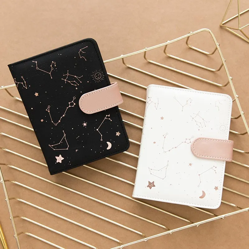 Notebook Agenda Planner Starry Sky Pattern A6 Small Diary Fullyear Planner Undated Daily&Monthly Plan Soft Leather 288 Pages