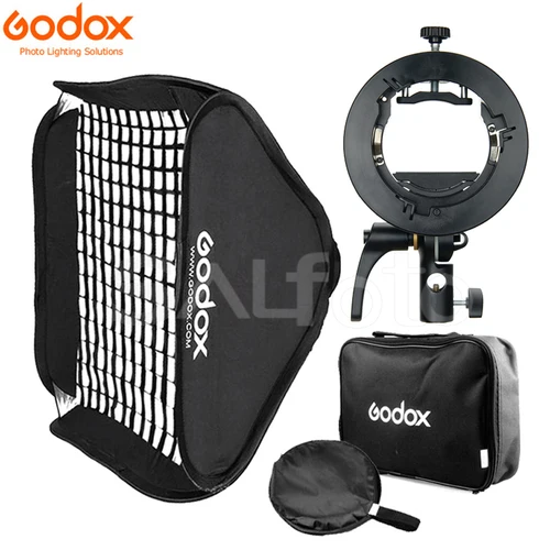 Imagen 1 del producto Godox-soporte para Flash S2 Speedlite, Softbox tipo S, rejilla en forma de panal, soporte para Flash fr Godox V1 V860II AD200 AD400PRO TT600 TT685