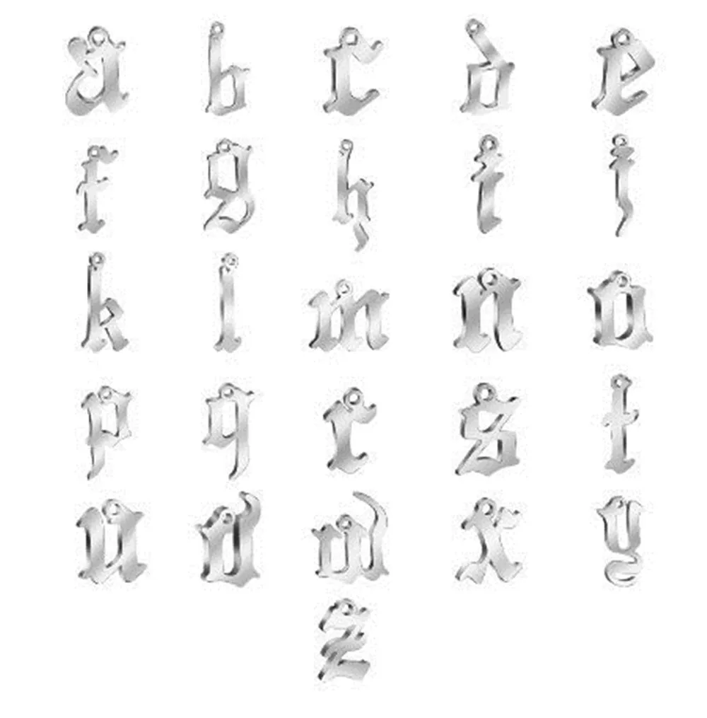 ELAN 26pcs A-Z Stainless Steel Letter Initial Charms Necklace Pendants DIY Jewelry