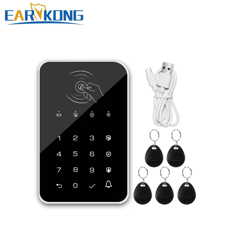 Earykong-Teclado sem fio com Touch Pad, botão de campainha para G50, G30, PG103, W2B, WiFi, alarme GSM, recarregável, cartão RFID, 433MHz