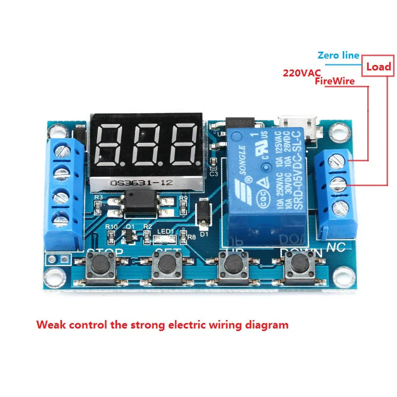 DC 6-30V Support Micro USB 5V LED Display Automation Cycle Delay Timer Control Off Switch Delay Time Relay 6V 9V 12V 24V