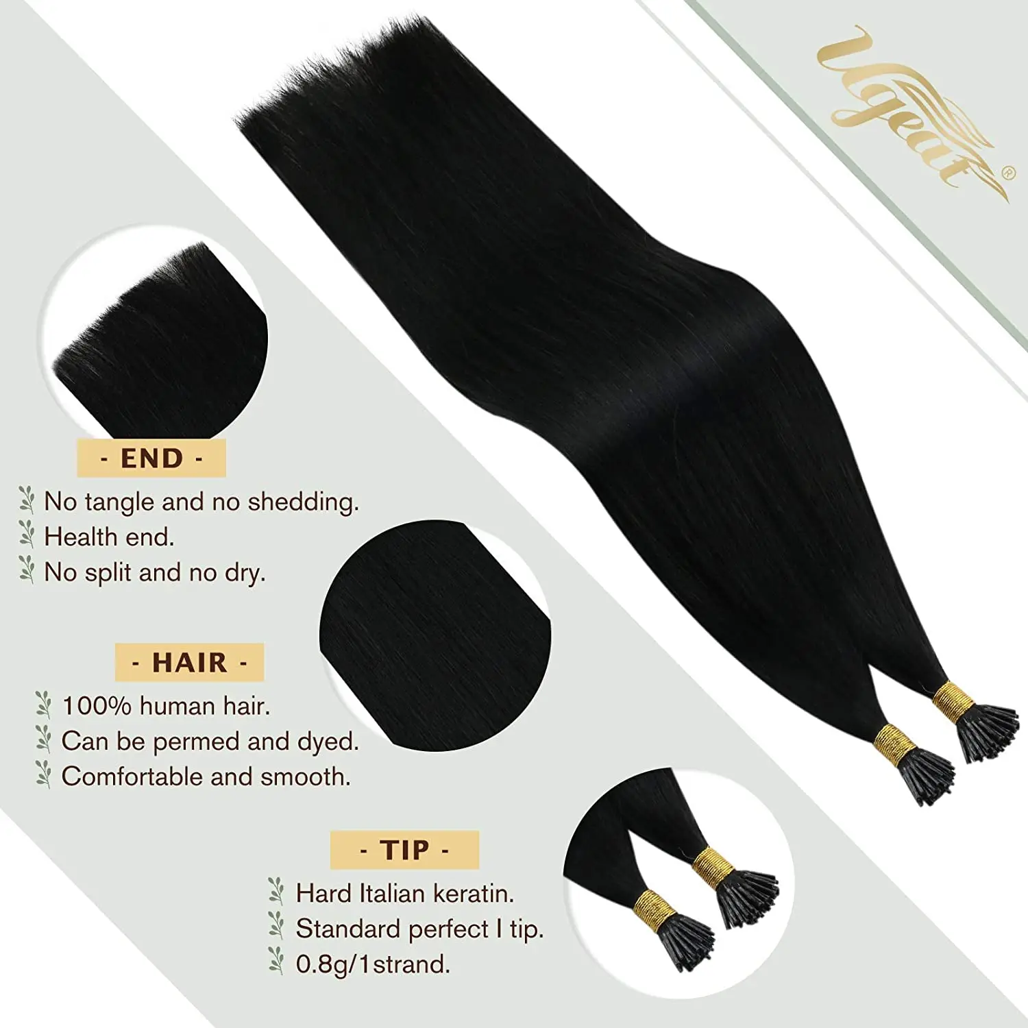 [New Arrival] Ugeat I Tip Virgin Hair Extensions 14-22\