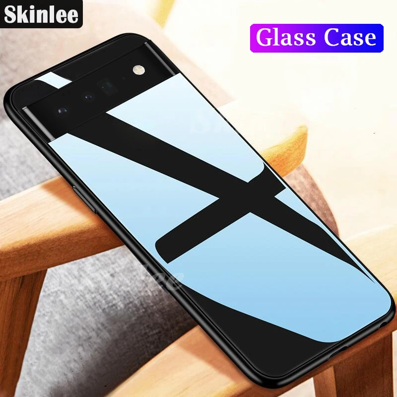 Skinlee For Google Pixel 6 Pro Case Tempered Glass Cover With Soft TPU Frame Shockproof Funda For Google Pixel6 Pro