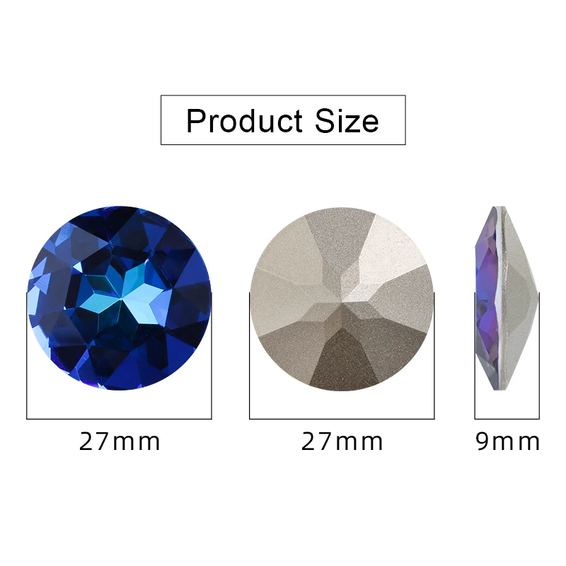 27mm Gem Flower Rhinestones New Arrival Glue On Stones Pointback Clothes Wedding Dress Decoration Crystals Round Strass