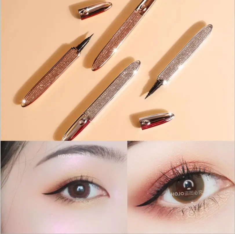 NEW Diamond Shinny Waterproof Liquid Eyeliner Quick-drying  Tools Long Lasting Eyeliner Pen Black Beauty Cosmetics T1304